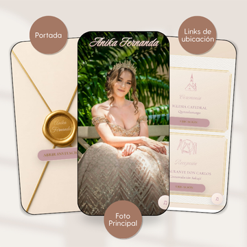 Modelo Champagne para quinceanera